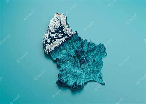 Topográfico Luxemburgo Mapa Hipsométrico Luxemburgo Elevación Tinte