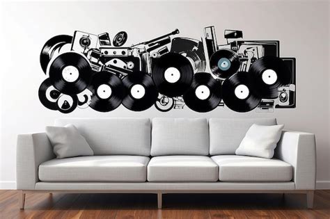 Premium Photo | Retro Vinyl Record Wall Decals