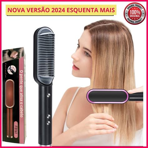 Escova Alisadora Bivolt Em Alisa Hidrata Modela Alinha E Anti