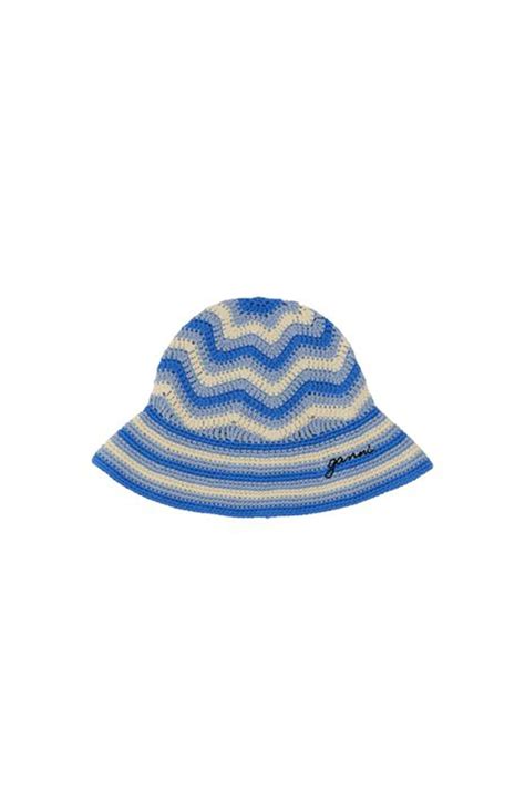 Ganni Cotton Crochet Bucket Hat A Heather Ganni