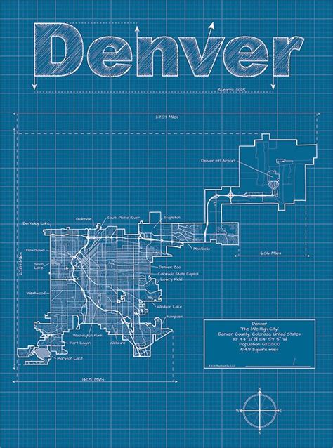 Denver Map Denver Map Art Denver Wall Map Denver Street | Etsy | Denver ...