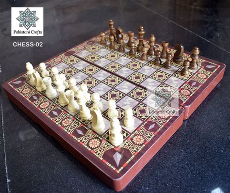 Wooden Chess Set Hand Painted Design | Pakistani Crafts