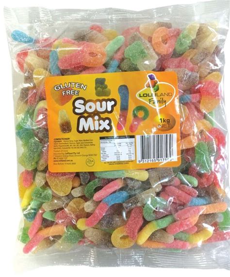 Sour Mix Lollies Gluten Free 1kg Lolliland The Lolly Shop