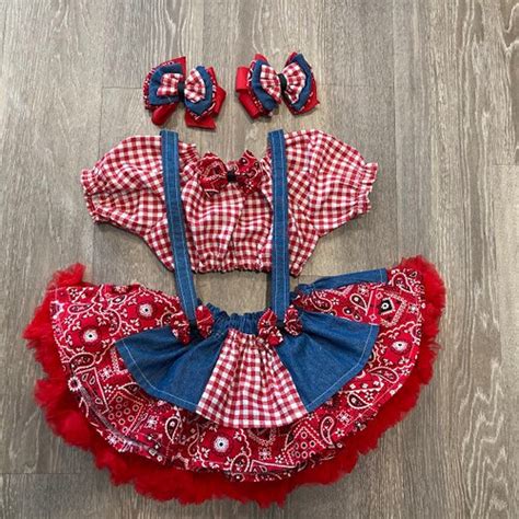 Patriotic Pageant Wear Girls Western Outfit Patriotic Etsy