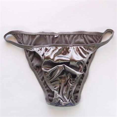 K377 Y Sexy Mens String Bikini String Narrow Shiny Knit Satin Fabric EBay