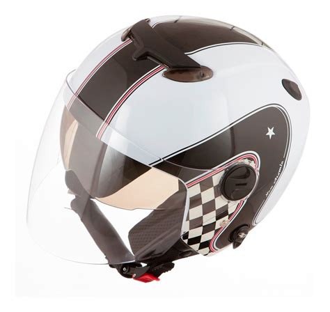 Capacete Preto E Branco - Capacete Moto Custom New Atomic Vintage Branco Preto Brilhan - R$ 210 ...
