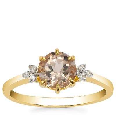 Idar Pink Morganite White Zircon 9K Gold Ring ATGW 1ct Gemporia