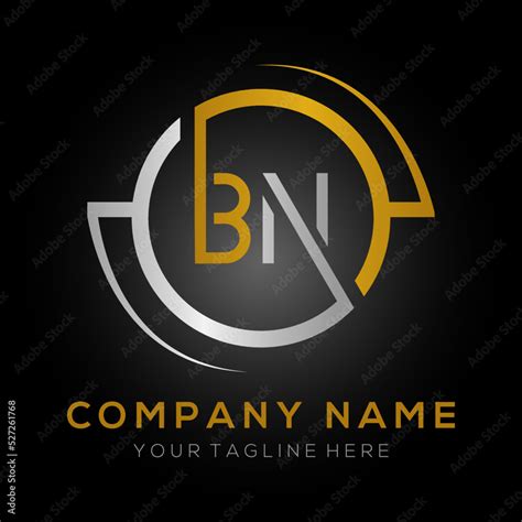 letter BN Logo Design Vector Template. Initial Gold And Silver Letter Design BN Vector ...