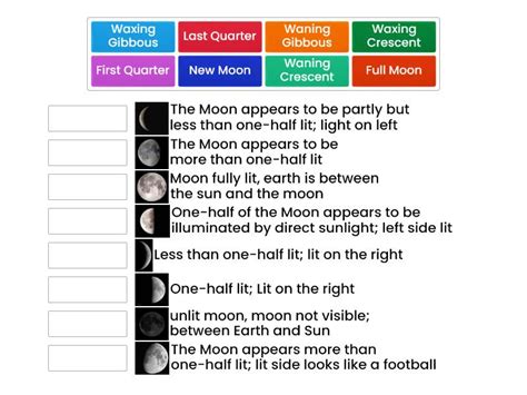 Phases of the Moon Matching - Match up