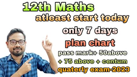 12th Maths Pass Mark 50 75 Centum Strategy In 7 Days Quaterly