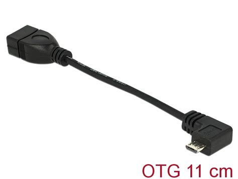 Cablu Otg Usb 20 La Micro Usb B In Unghi 11cm Delock 83104