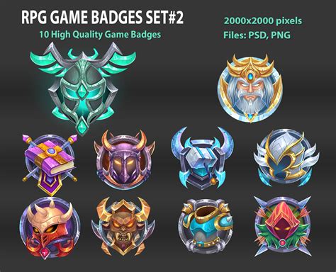 Rpg Game Badge Set 02 By Dionartworks Codester