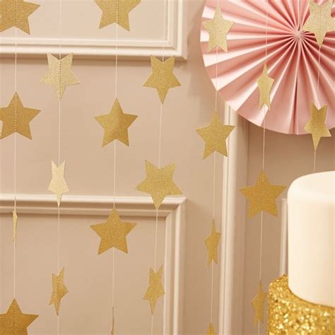 Guirnalda Estrellas Doradas Star Garland Party Garland Garland Decor