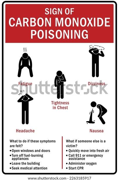 Carbon Monoxide Chemical Warning Sign Labels Stock Vector Royalty Free