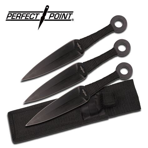 Nine Inch Black Kunai Ninja Throwing Knife Set For Sale All Ninja