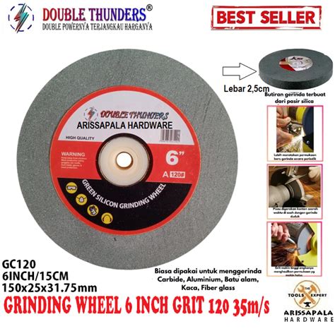 DOUBLE THUNDERS Batu Gerinda Duduk 6 6 Inch Grinding Wheel Bench