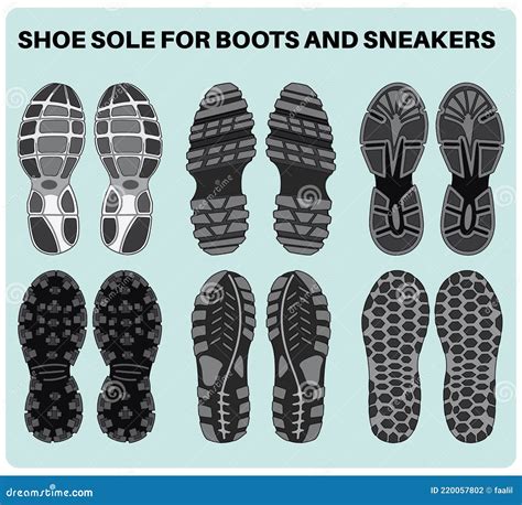 Shoe Sole Design Pattern Set Vector For Footwear Sneaker Boots