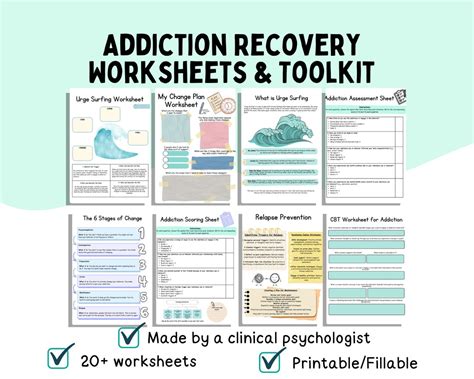 Addiction Recovery Worksheets Urge Surfing Cbt For Addiction Stages