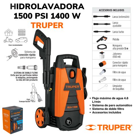 Ripley Hidrolavadora Electrica 1500 Psi 1400w Truper