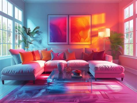 Premium Photo Room Decor Redefined Embrace Vibrant Neon Colors And Futuristic Cyberpunk