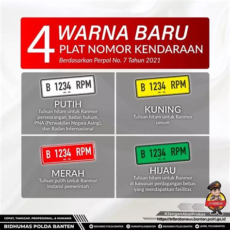 Kenali Empat Warna Baru Pada Plat Nomor Kendaraan BantenNews Co Id