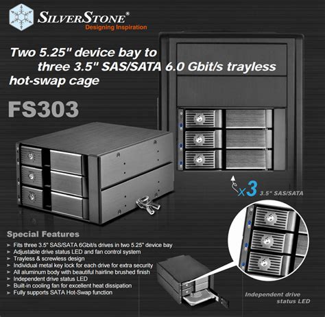 Buy Silverstone Fs B Front Bay Hot Swappable Hard Drive Enclosure Sst Fs B Pc Case Gear
