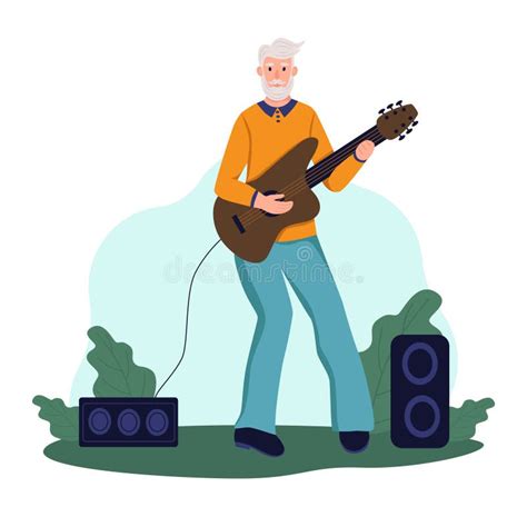 Older Man Playing Acoustic Guitar Stock Illustrations 7 Older Man