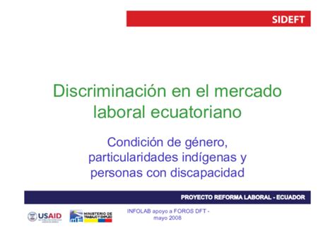 Pdf Discriminación En El Mercado Laboral Ecuatoriano