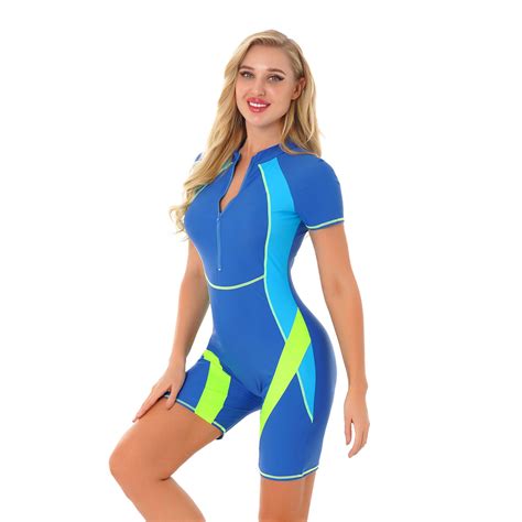 Damen Langarm Badeanzug Einteiliger Rash Guard Uv Schutz Surf