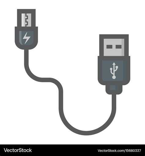 Usb Cable Colorful Line Icon Connector Royalty Free Vector