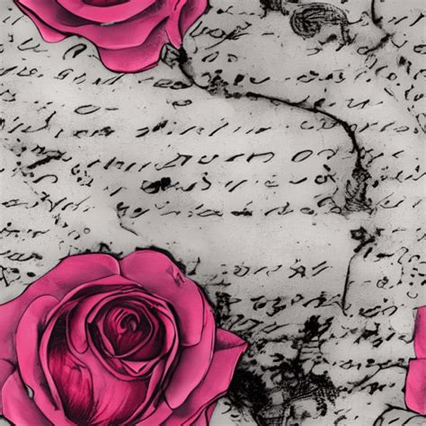 Torn Paper Pink Roses Vintage Distressed Junk Journal Background