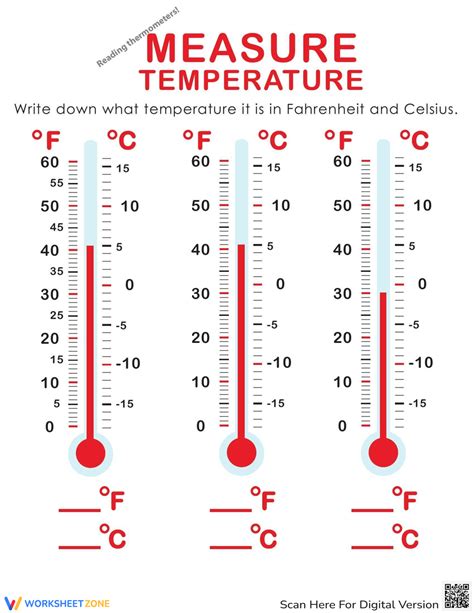 Measure Temperature Fahrenheit And Celsius Worksheet