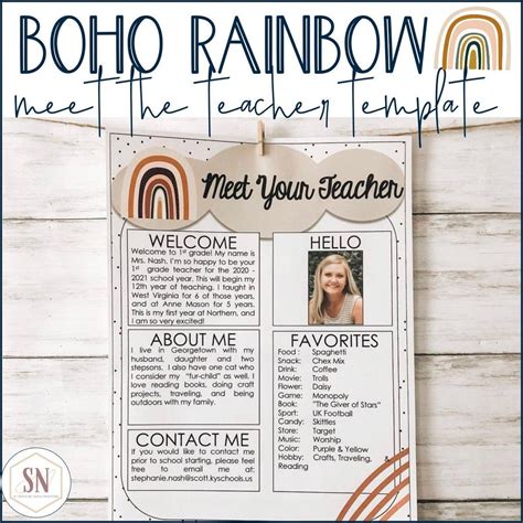 Meet The Teacher Template Boho