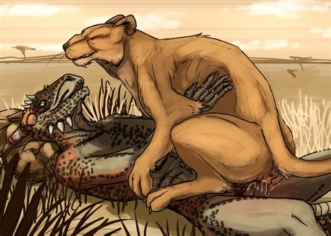 Rule 34 Anthro Anthro On Feral Argonian Feline Female Feral Horn Interspecies Lion Male Nude