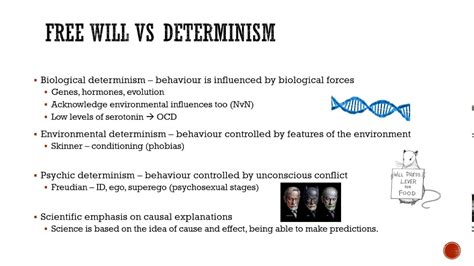 Free Will v Determinism - ALDENHAM PSYCHOLOGY