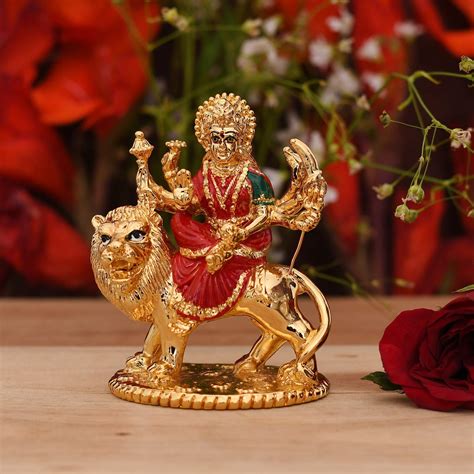 Buy Craftvatika Gold Plated Durga Ma Statue India Figurine Idol For Car