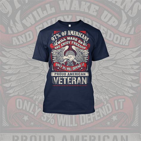 Proud American Veteran T Shirt Template Tshirt Factory