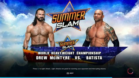 WWE 2K23 FULL MATCH Drew McIntyre Vs Batista World Heavyweight