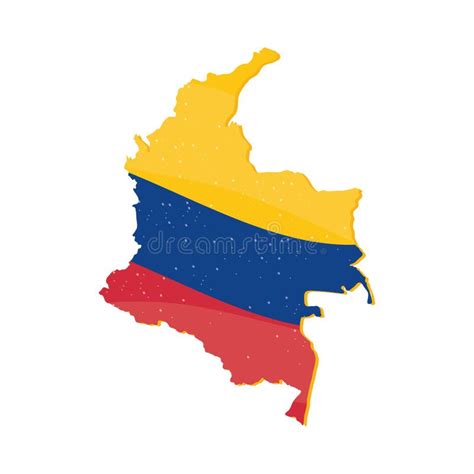 Colombia flag in map stock vector. Illustration of nation - 218754267