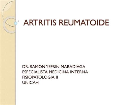 Artritis Reumatoide Luis Mata UDocz