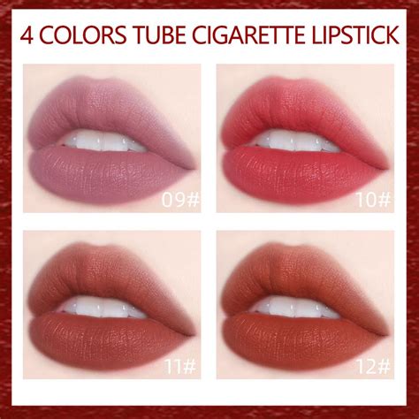 L Piz Labial Mate De Colores Para Cigarrillos Juego De L Pices Labiales De Terciopelo Nude