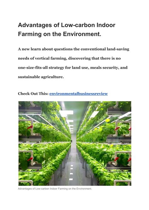 Ppt Advantages Of Low Carbon Indoor Farming On The Environment