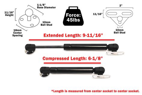 Red Hound Auto Replacement 10 Inch Gas Strut Prop Shock Lift Support S