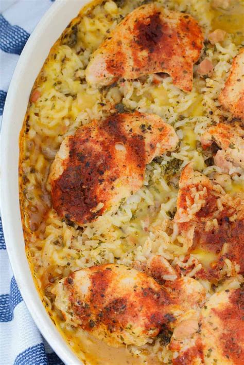 Creamy Oven Baked Chicken And Rice With Bacon Recipe Easy Chicken