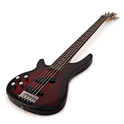 Guitare Basse Chicago Cordes Pour Gaucher Par Gear Music Trans Red