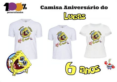 Kit Camiseta Personalizada Tema Bob Esponja Elo7 Camisetas