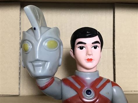 【やや傷や汚れあり】ブルマァク 面取れ ウルトラマンエース ソフビ 当時物 ウルトラマンa マルサン スタンダードサイズ 昭和レトロ マスク