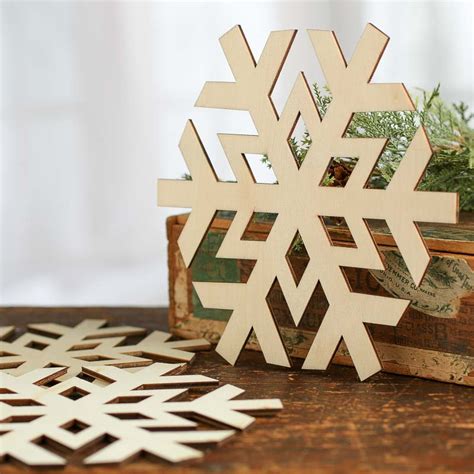 Unfinished Wood Laser Cut Snowflake Cutouts Christmas Ornaments