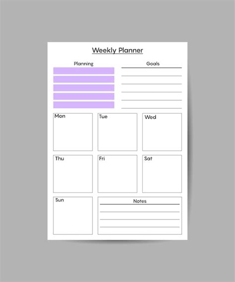 Premium Vector | Weekly plan in flat cartoon style design template ...