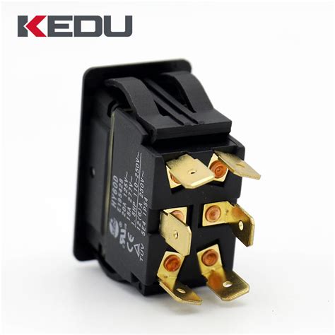 Buy Kedu On Off On Dpdt Momentary White Color Way Rocker Switch With